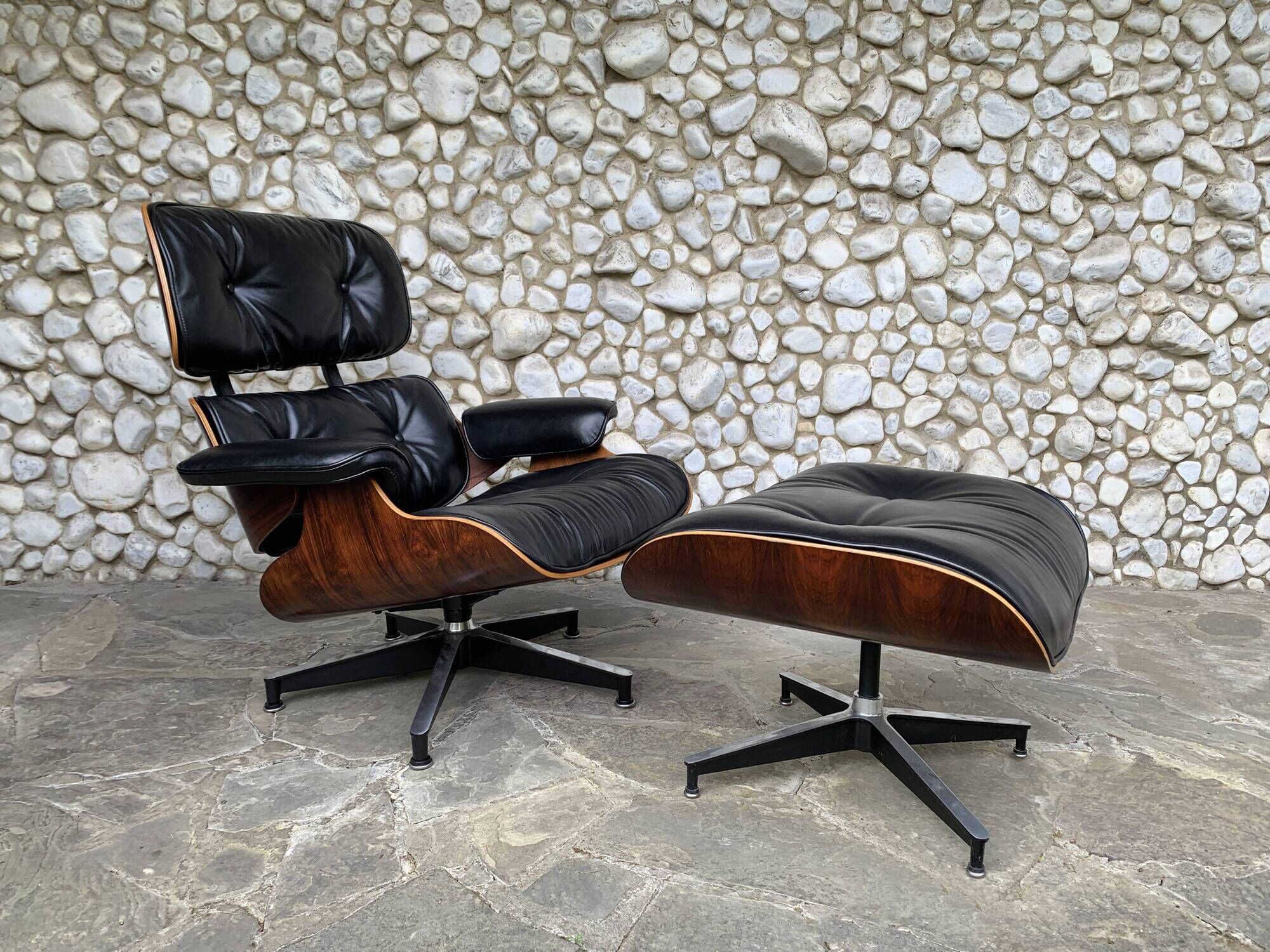 Fauteuil Lounge Herman Miller Charles & Ray Eames 1976 Palissandre Nv Cuir
