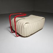 C.I.C. postmodern from the 1980s in red lacquered metal and glass