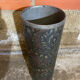 Vintage Lincrusta Loreid Umbrella Stand in Leather with Metal Rim