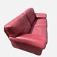 Vintage Roche Bobois red leather sofa