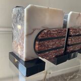 Pair of Art Deco marble bookends