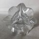 Crystal candlestick LALIQUE, three anemone flowers