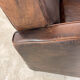 Vintage Sheep leather wagon wheel clubchair Holten