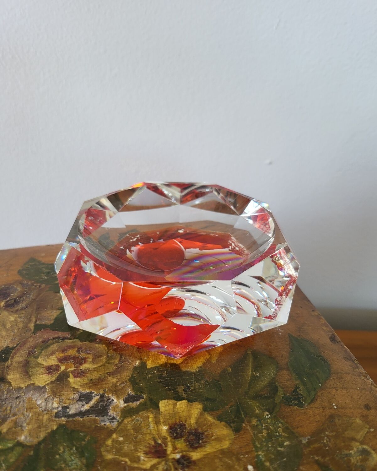 Crystal paperweight tray