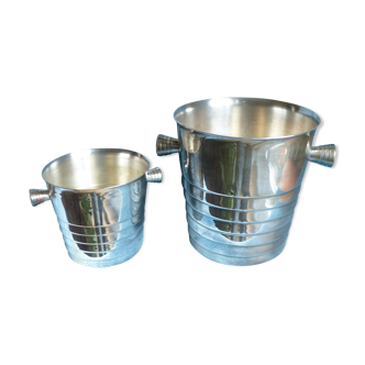 Christofle Folio France silver metal  champagne bucket and ice bucket