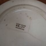 HB&Cie round ironstone dish, "eglantines" model