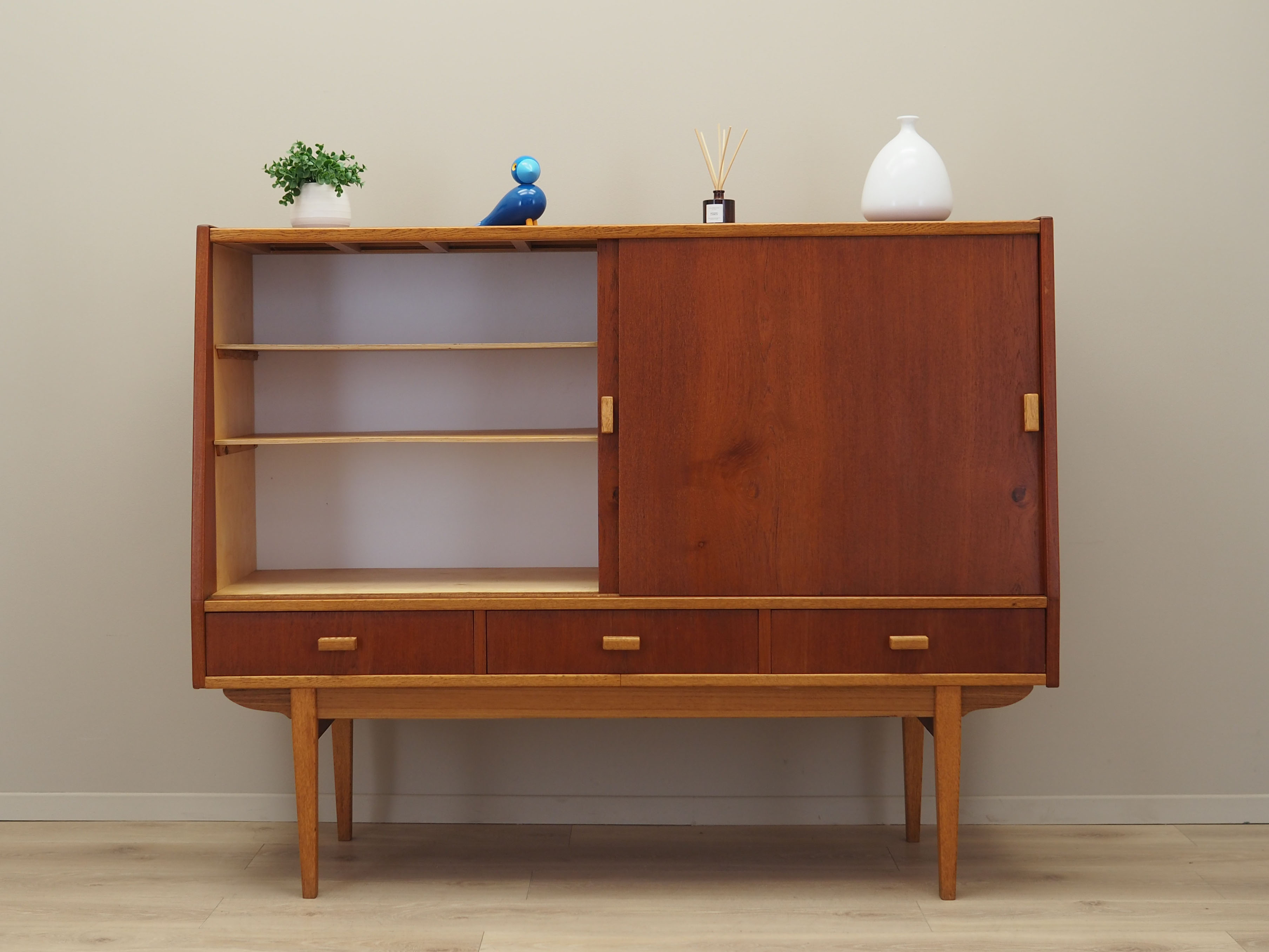 Teak highboard, Danish design, 1960s, production: Denmark