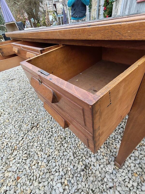 Bureau vintage double face en acajou