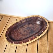Plat ou corbeille vannerie et céramique