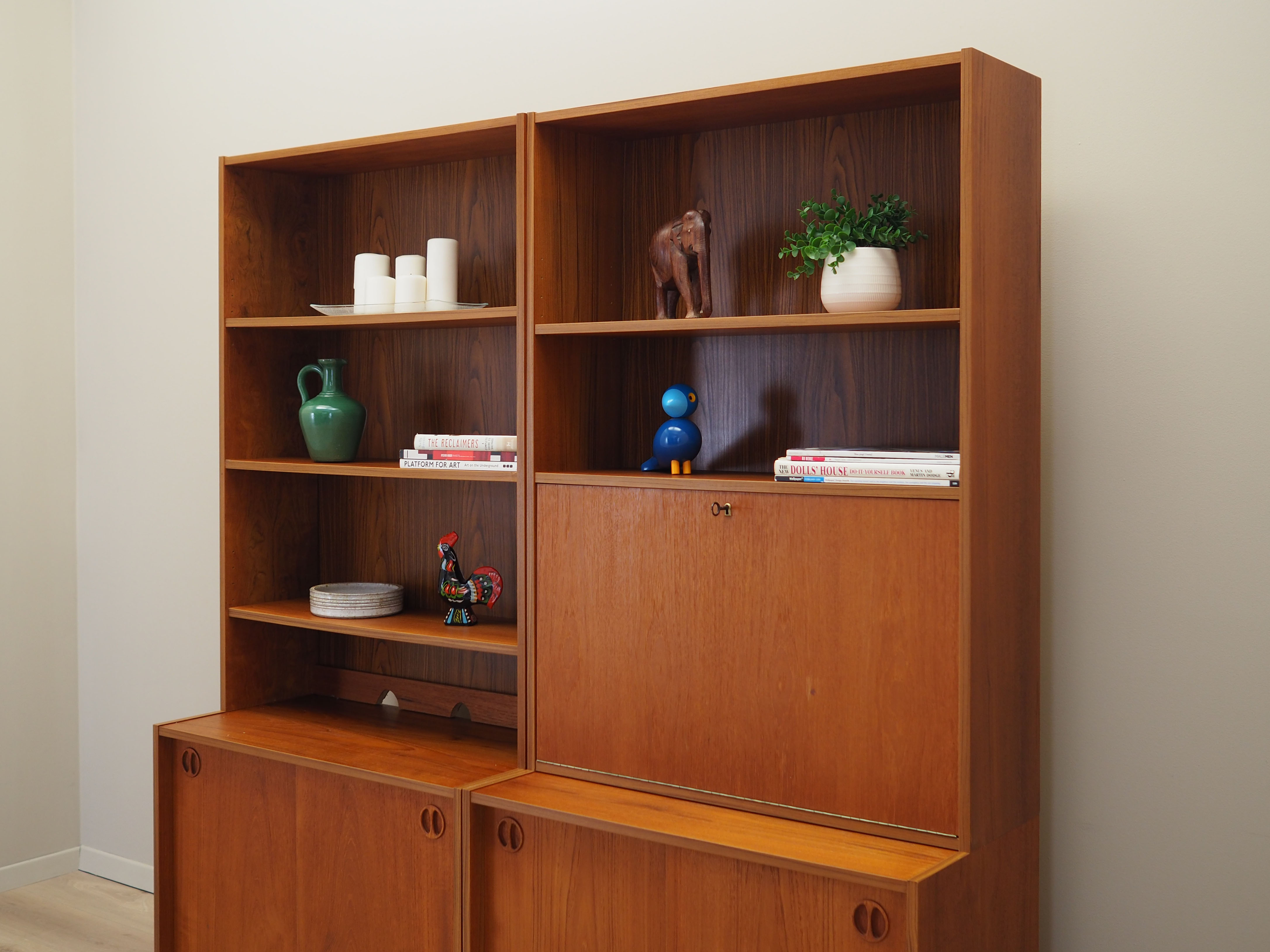 Set of teak bookcases, danish design, 1960s, production : denmark