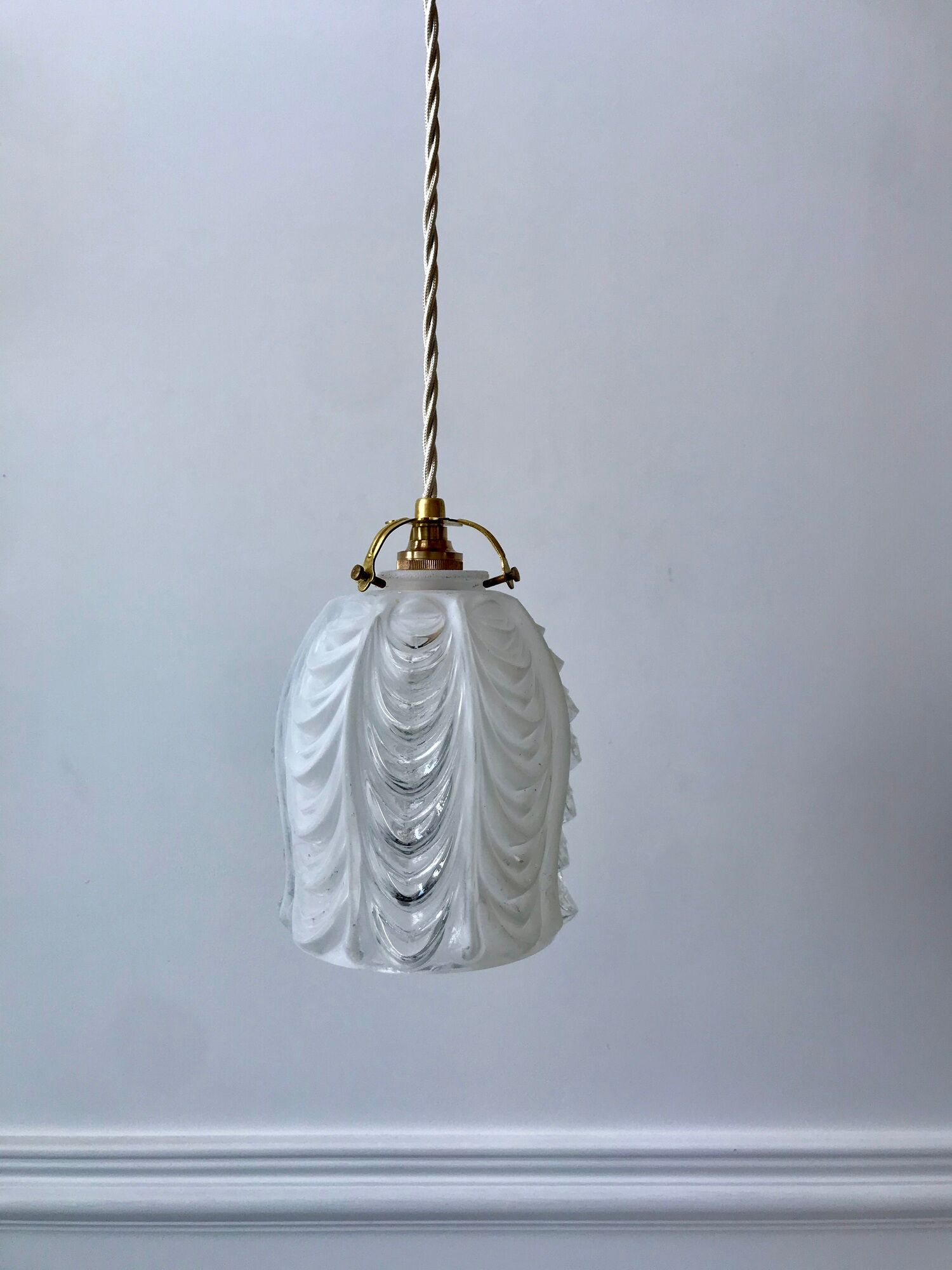 Art Deco frosted glass pendant lamp 30s