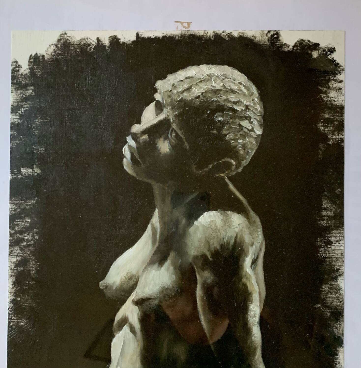 Nu huile sur papier