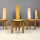 Vintage hich back wicker dining chairs, set of 6 - 1960s