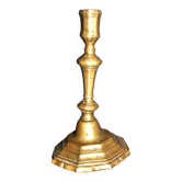 Bougeoir ancien chandelier chantourné en bronze Louis XIV 18e s.