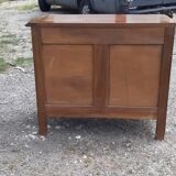 Commode 3 tiroirs noyer et laiton