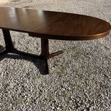 Vintage oval Baumann table in elm