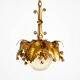 1970s gold-plated metal pendant lamp with a glass sphere by Hans Kögl
