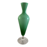 Title: Vintage opaline glass soliflore vase in green and white - Years