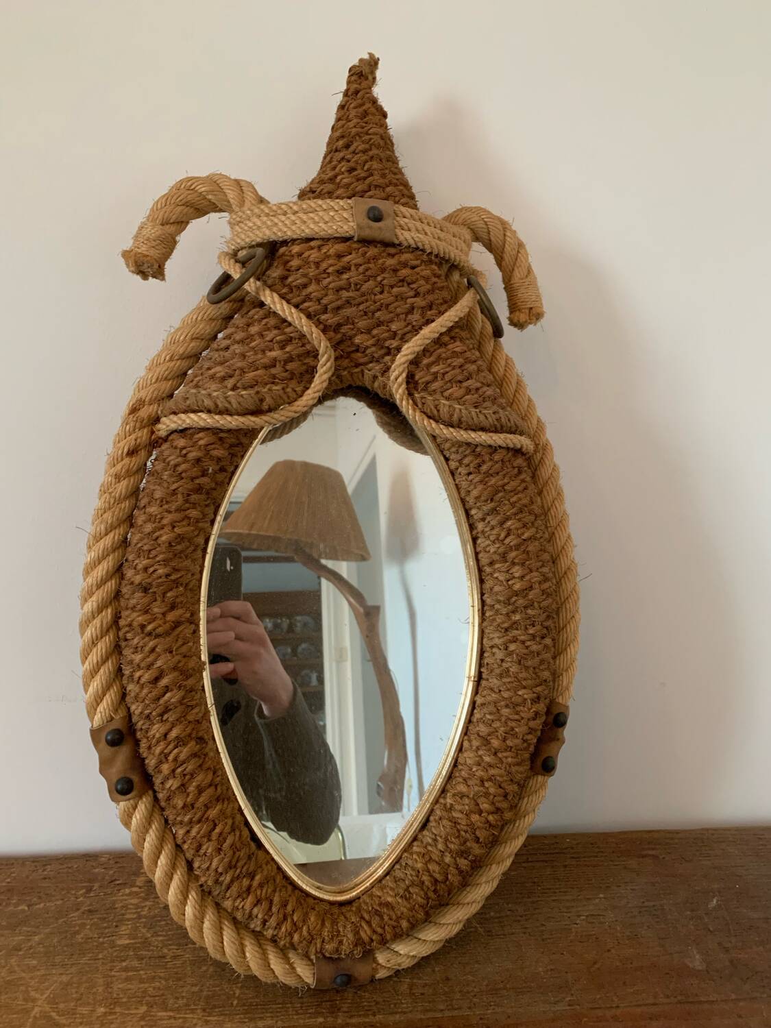 Miroir Corde Circa 1950 Vintage