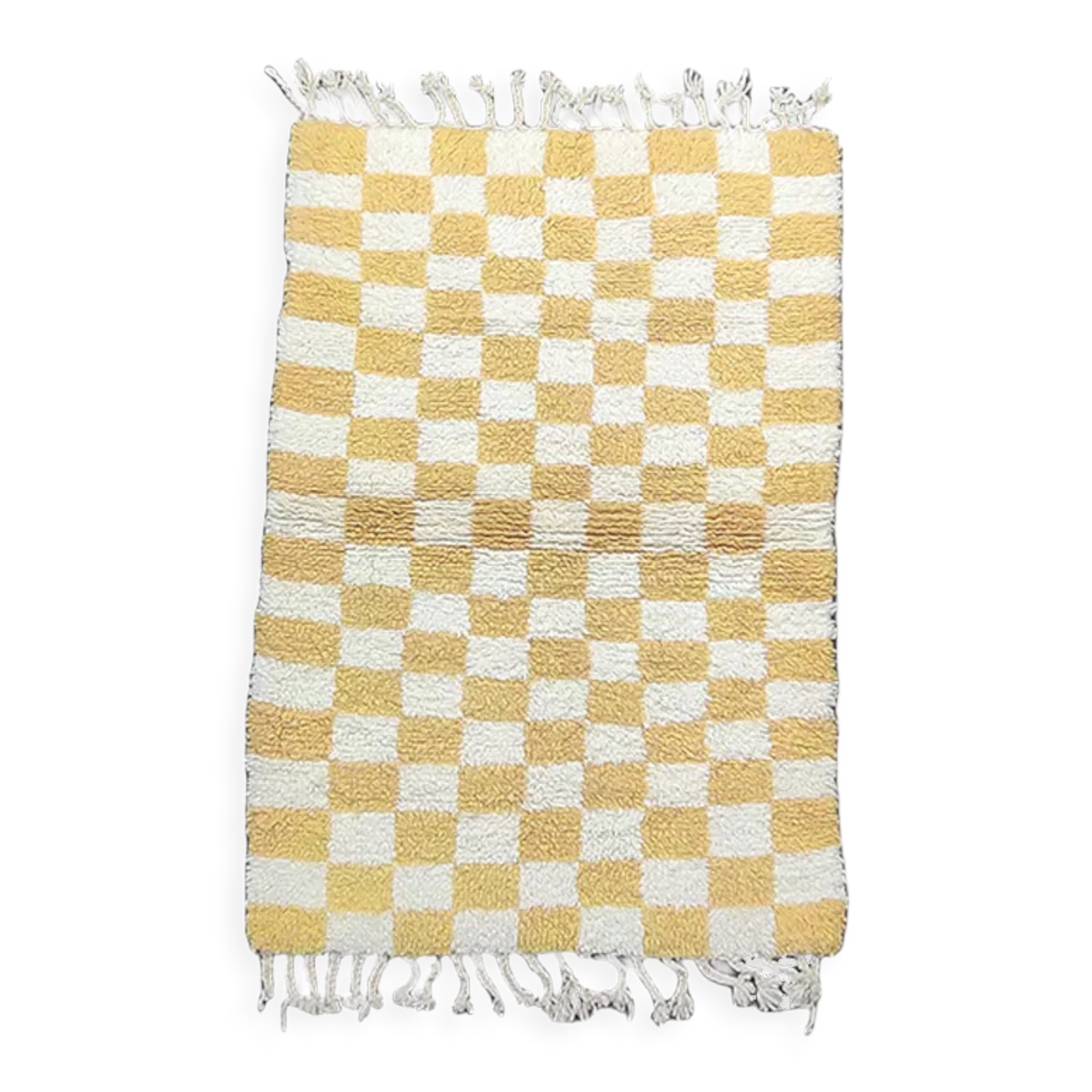 Berber carpet yellow tiles 100x145 cm