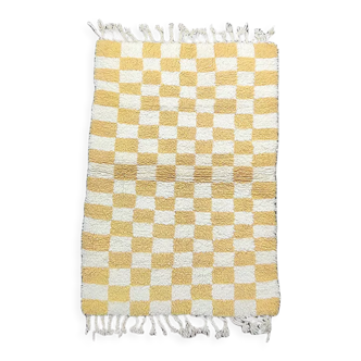 Berber carpet yellow tiles 100x145 cm