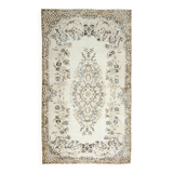 All-Over Floral Pattern Beige Brown Turkish Rug, 166x285Cm
