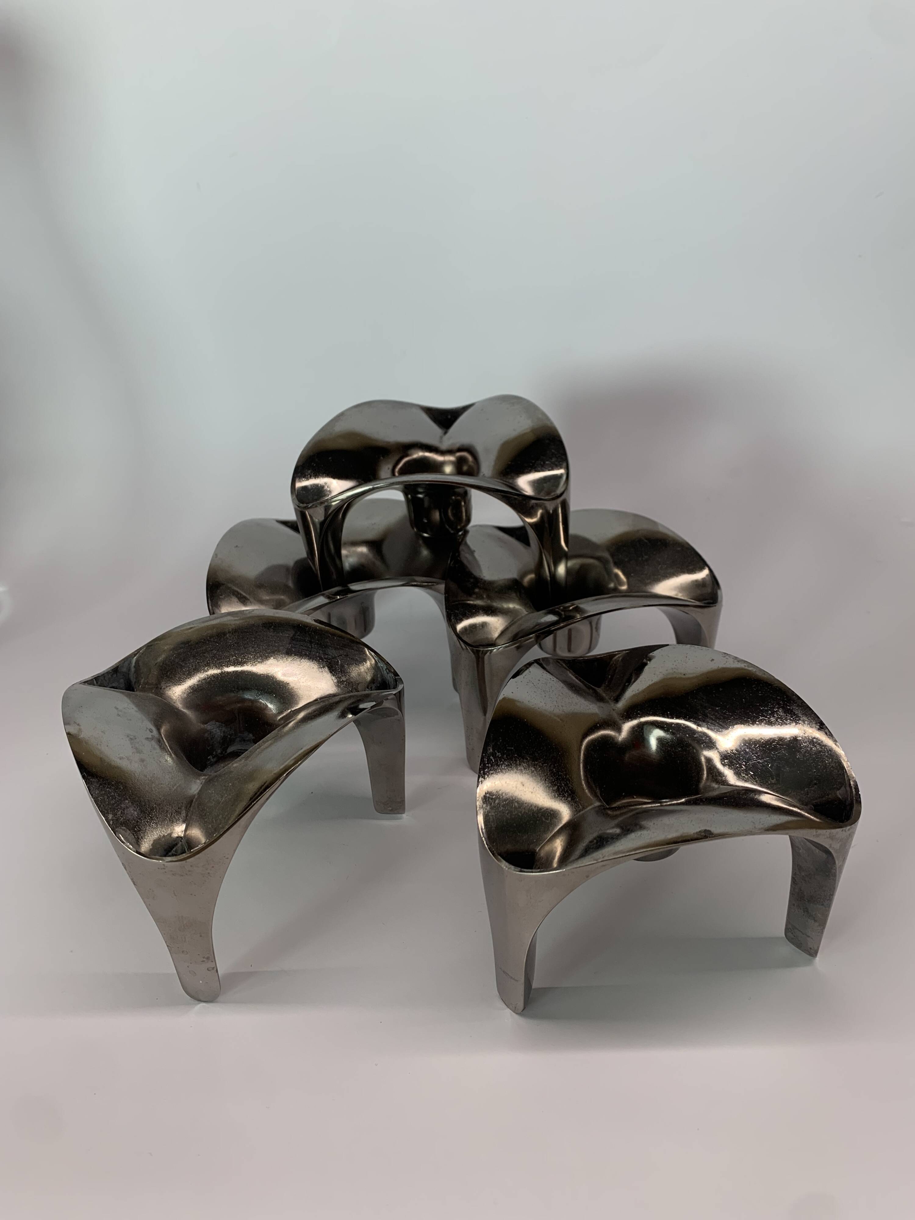 Stackable Candleholder set of 5, Germany 1970s