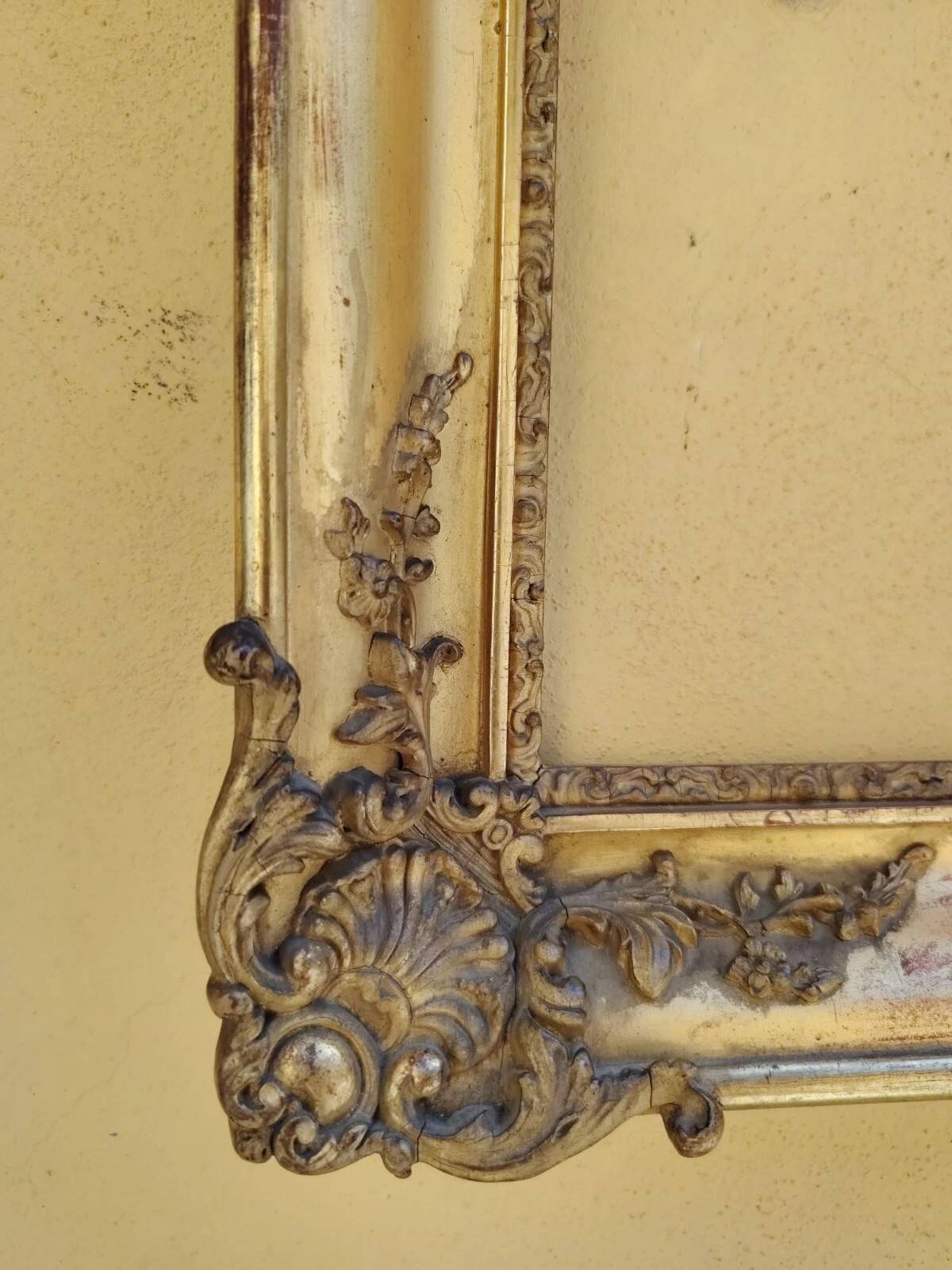 miroir Baroque Fin XIXe Siècle En Bois Et Gypse Doré