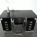 Black lacquered desktop Petr Vichr for Konova Bauhaus Ttchecoslovaque 1930 s