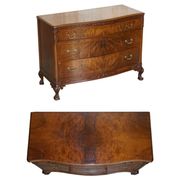 Commode Victorienne Tardive en Bois Dur Pieds Griffe et Boule