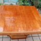 Art Deco table in moiré mahogany from the 1930s.