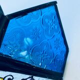Wall lantern with stained glass windows