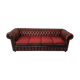 English 20th century leather Chesterfield sofa 4 seater oxblood red