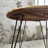 Wicker and metal coffee table from the 1950s