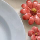 Set of 4 Moulin des Loups soup plates, vintage French, rustic