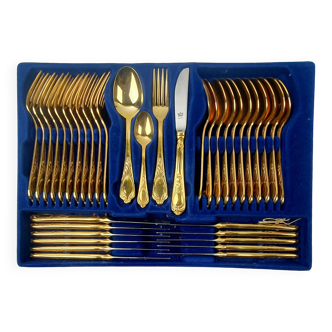 Cutlery set 70 gold plated pieces