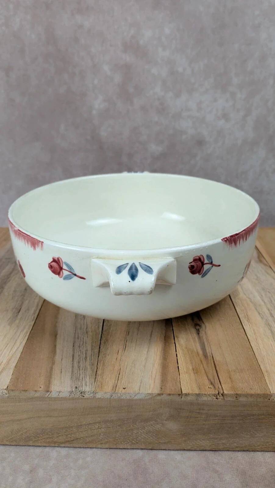 Soup tureen / salad bowl Gien Venice Poitevine hand-painted