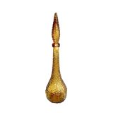 Genie bottle in amber yellow Empoli glass