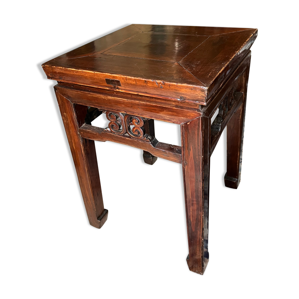 Kinaree Table d'appoint Salavan en Bois de Racine - Tabouret en Teck Massif de 42 cm - Convient comme Support de Fleurs ou Table de Chevet pour Le Salon