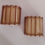 Pair of bamboo sconces