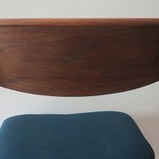 Pair of Lane Perception teak dining chairs in petrol blue-green, USA 1960s