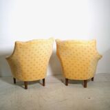 Pair of yellow vintage armchairs