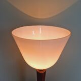 Large Art Deco lamp, in mahogany and opaline wood, 1920s-30s