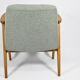 Classic Polish armchair type 366 1960s green fabric, teak wood