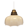"Lampe parapluie" danoise et des années 1940-1950 de belle couleur crème avec dessus en laiton.