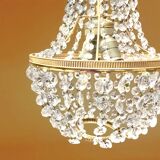 Hot air balloon pendant with glass tassels and gold frame