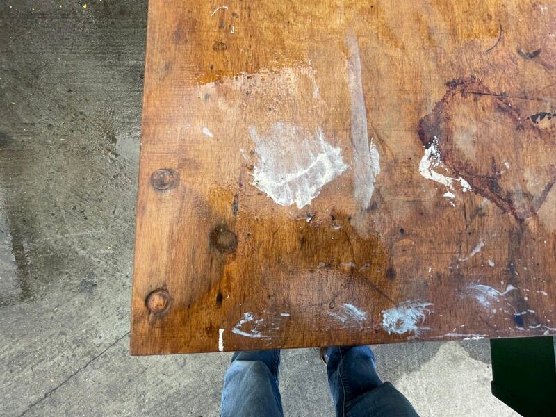 Established iron wooden top