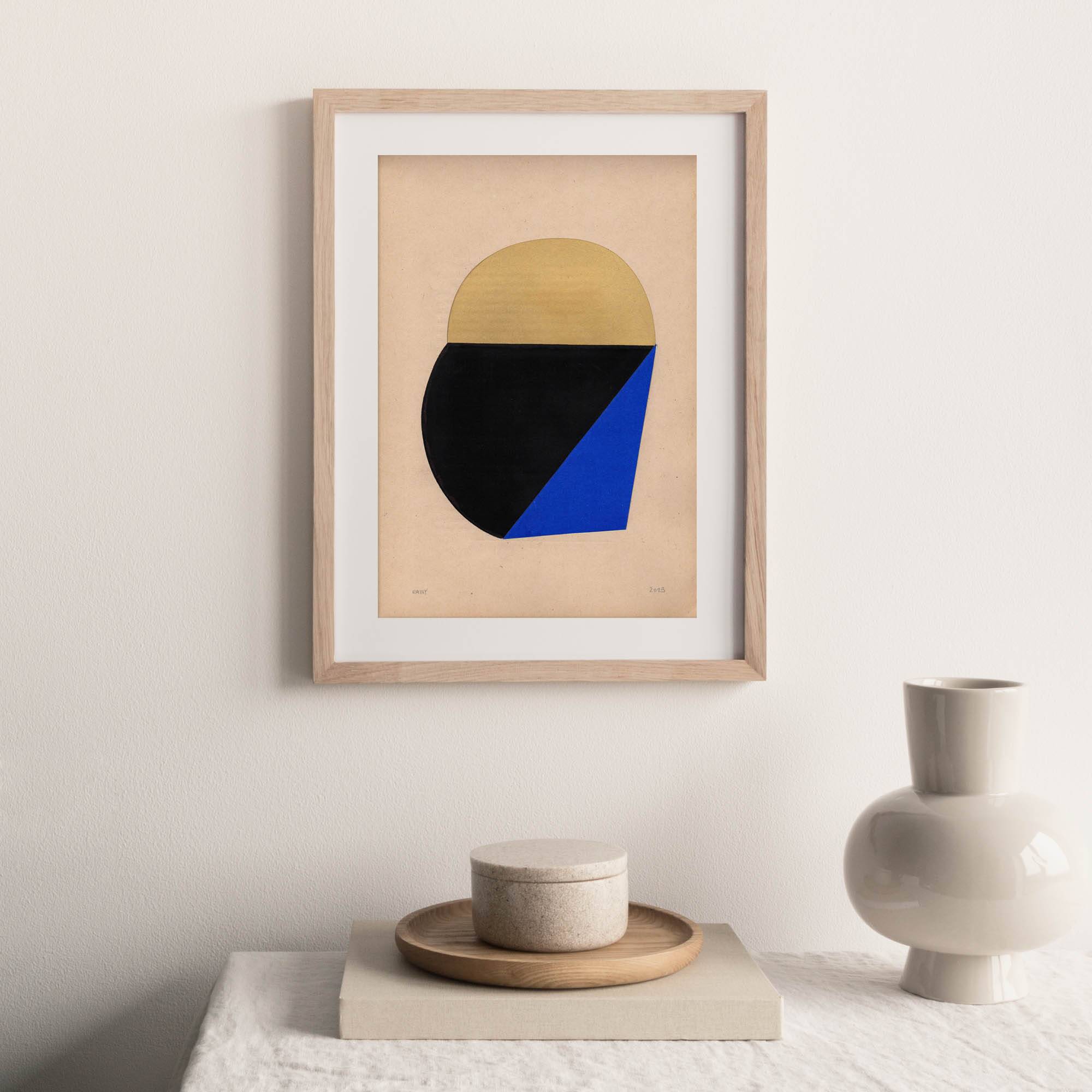 Collage on old paper - 20x30CM - Jac - Signed Eawy