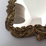 Rectangular vintage wall mirror with bronze frame, bronze mirror
