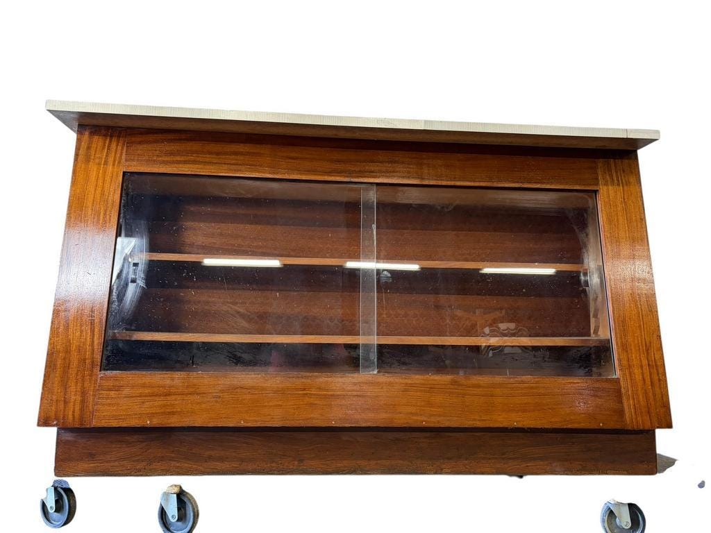 Vintage wooden shop counter/display case